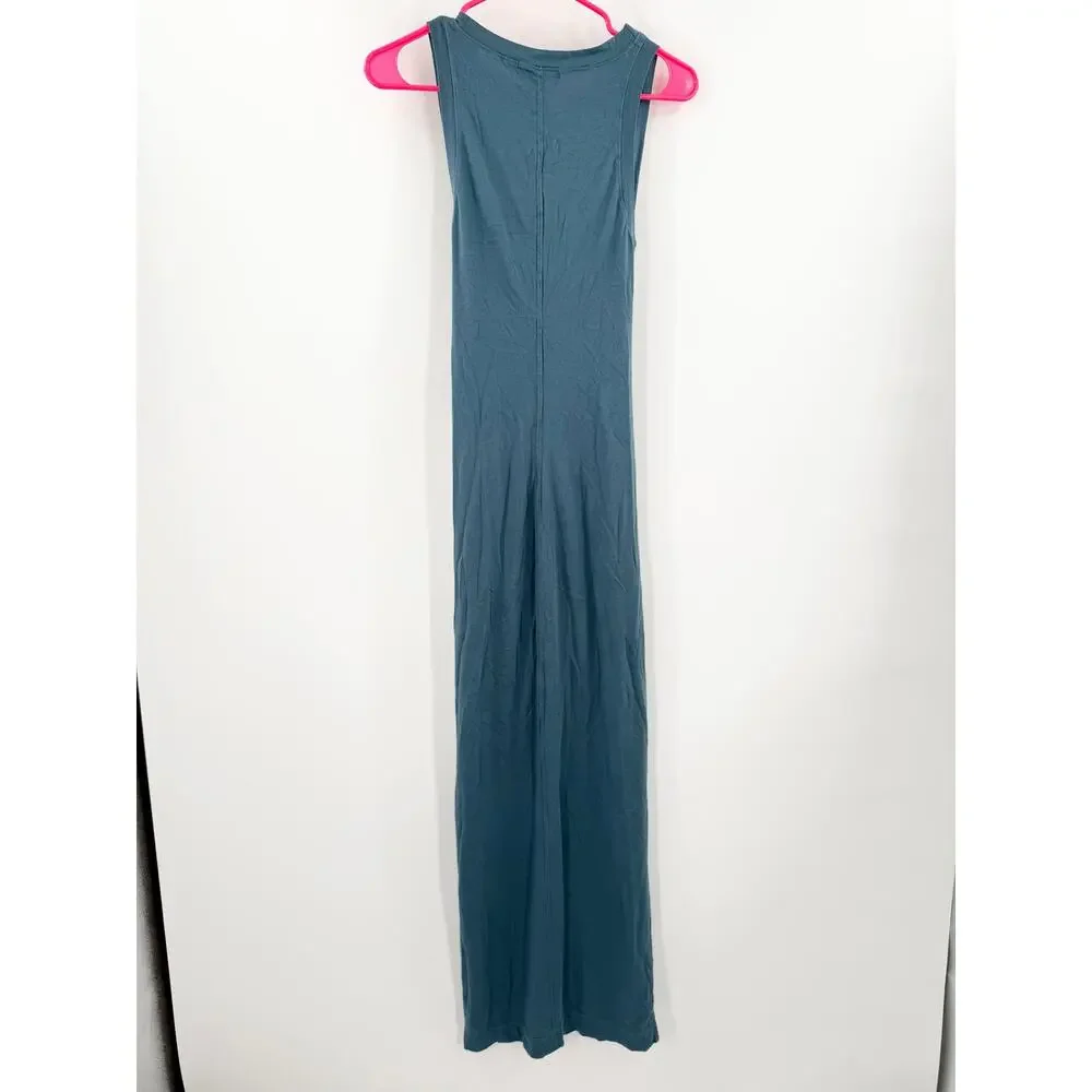 Michael Stars Solange Dress Size Small NEW Tie Waist Maxi Pebble Blue NWOT - Picture 5 of 15